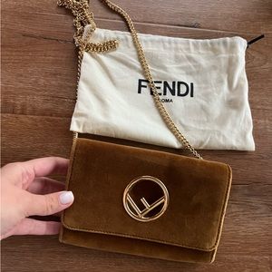 Fendi velvet Wallet on chain